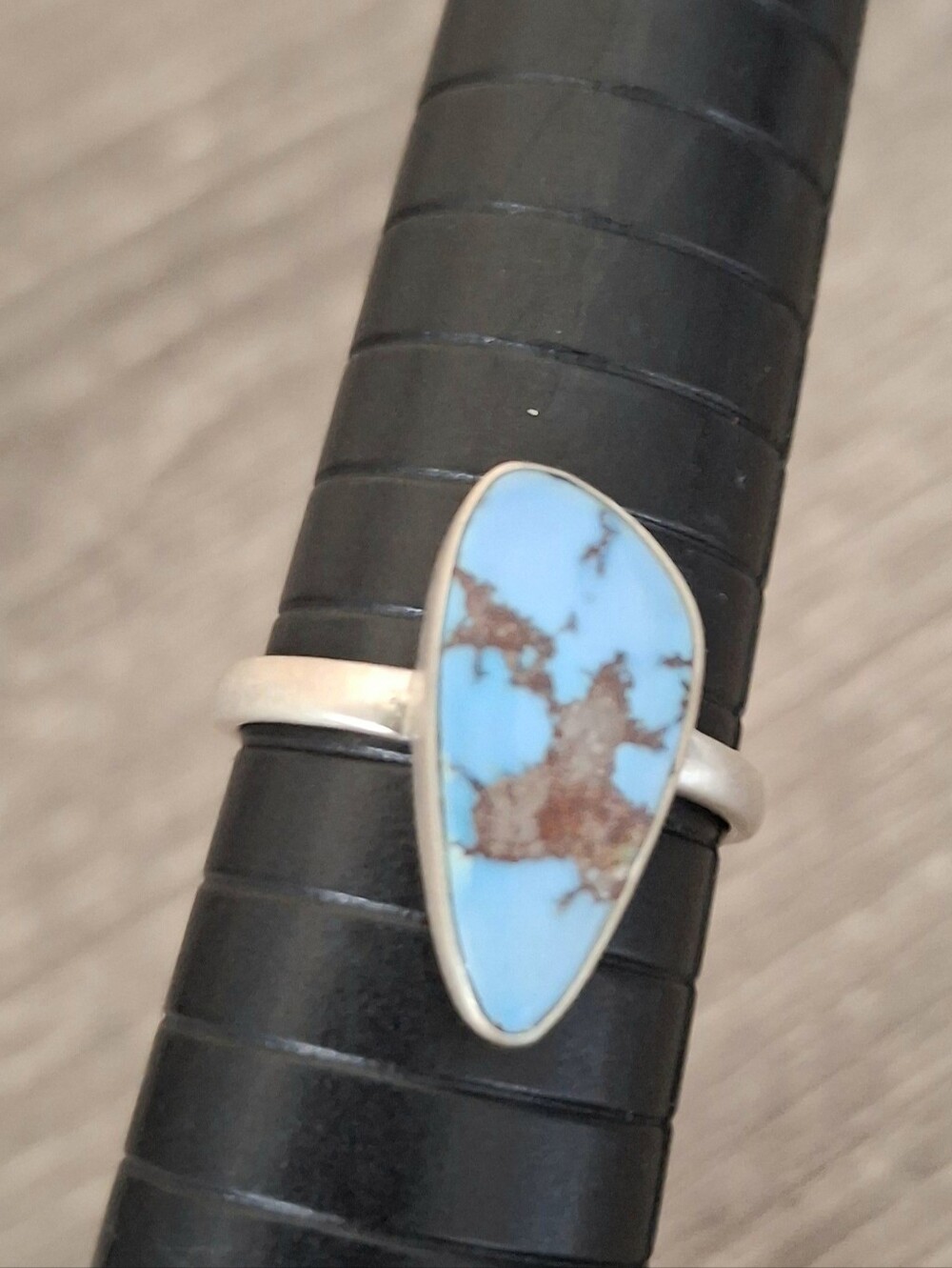 Golden Hills Turquoise Natural Stone Sterling Silver Ring Size 6